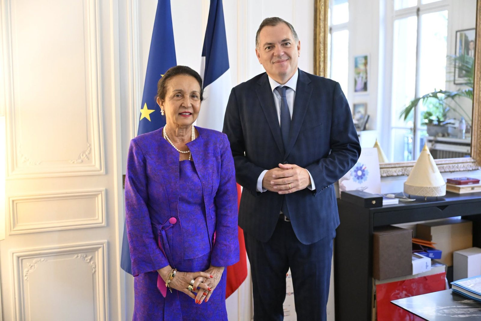 Huguette Bello reçue à Paris par Philippe Tabarot, ministre des Transports.