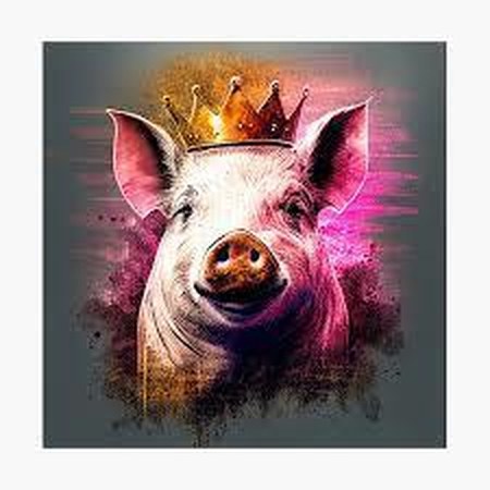 Illustration du conte : le roi cochon couronné.