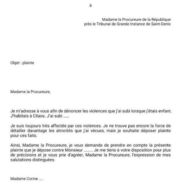La « bafouille » destinée à la procureure Denizot, mise en musique et envoyée aux sœurs Techer par les gendarmettes staliniennes, Bello, Corbière, Nassibou…