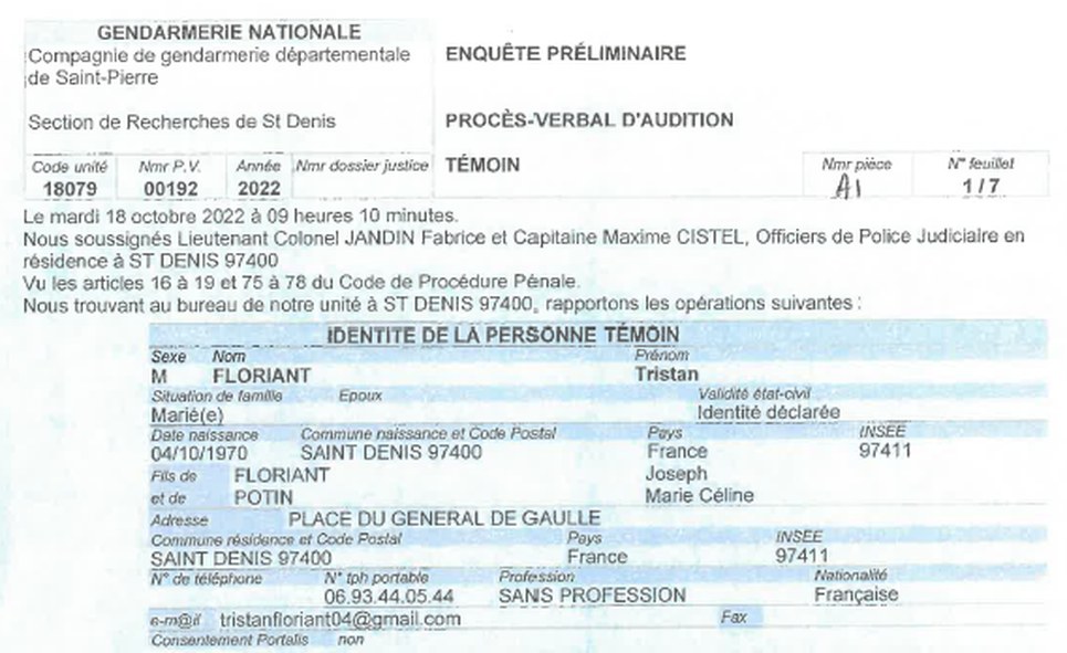 Procès-verbal d’audition de Tristan Floriant, premier adjoint.
